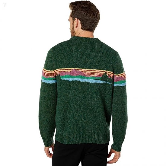 L.L.Bean Classic Raggwool Crew Sweater Intarsia Forest Shade Katahdin ID-MKouSgwW
