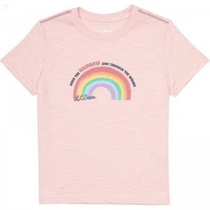 L.L.Bean Graphic Tee Glow in the Dark (Little Kids) Blush Rainbow ID-qPLlHpf0