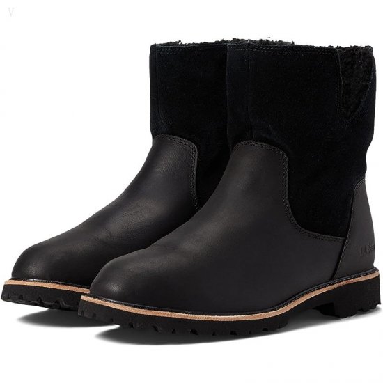 L.L.Bean Rugged Cozy Boot Mid Roll Down Black ID-keByBesd