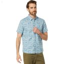 L.L.Bean Signature Woven Cotton Short Sleeve Shirt Regular Baltic Blue Animals ID-S1P3b9GJ