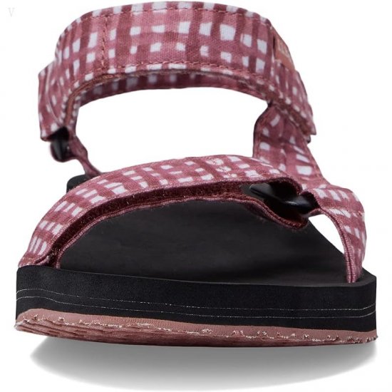 L.L.Bean Maine Isle 4 Point Sandal Print Mineral Red Gingham ID-b7uBNoP1
