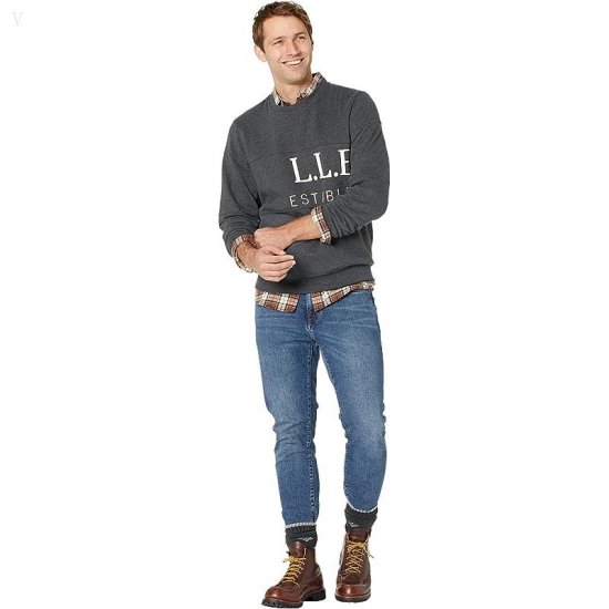 L.L.Bean 1912 Sweatshirt Crew Neck Graphic Regular Charcoal Heather ID-YPcB3dHx