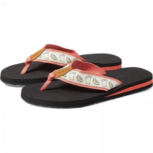 L.L.Bean Classic Maine Isle Flip-Flop 3 Motif Ember/Lemonade ID-mfCOWBTh