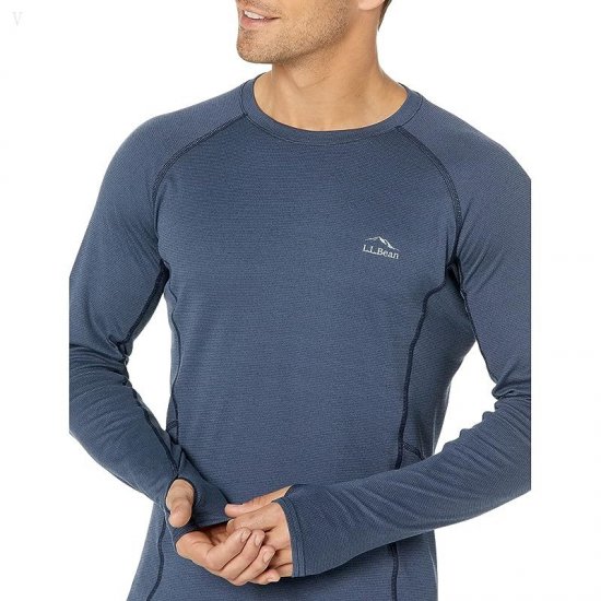 L.L.Bean Midweight Base Layer Crew Long Sleeve Carbon Navy ID-EFbbX9Qi