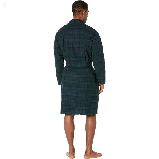 L.L.Bean Scotch Plaid Flannel Robe Regular Black Watch Tartan ID-37DKY8nv