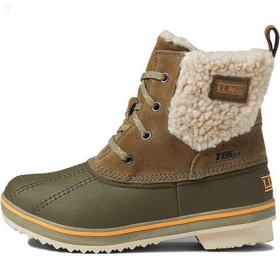 L.L.Bean Rangeley Sherpa Boot (Toddler/Little Kid/Big Kid) Peat Moss/Kelp Green ID-bSfn1NMI