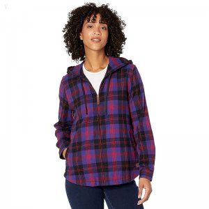 L.L.Bean Scotch Plaid Flannel Relaxed Fit Hoodie Angus ID-X3TAGI4d