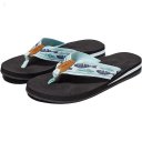 L.L.Bean Classic Maine Isle Flip-Flop 3 Motif Aqua Light/Soft Juniper Woodblock Fish ID-mfIqCiyp
