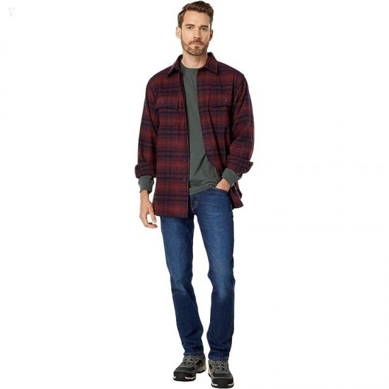 L.L.Bean Chamois Shirt Plaid Regular Red Wine ID-0svJOIOm