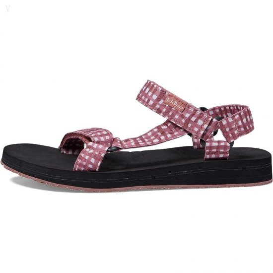 L.L.Bean Maine Isle 4 Point Sandal Print Mineral Red Gingham ID-b7uBNoP1