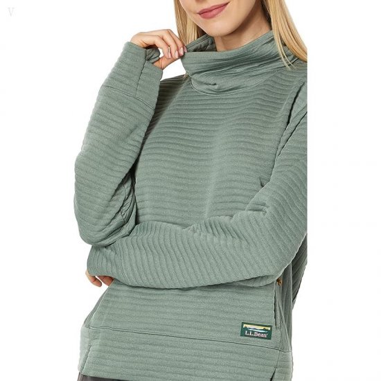 L.L.Bean Airlight Funnel Neck Pullover Sea Green Heather ID-fI67ydGe