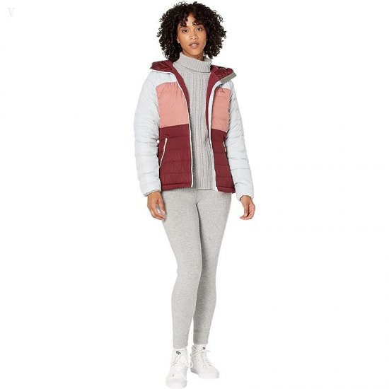 L.L.Bean Bean\'s Down Hooded Jacket Color-Block Nautical Navy/Sugarplum ID-xHiKanjs
