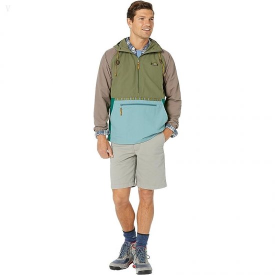 L.L.Bean Mountain Classic Anorak Multicolor Deep Olive/Mineral Blue ID-8IljUMox