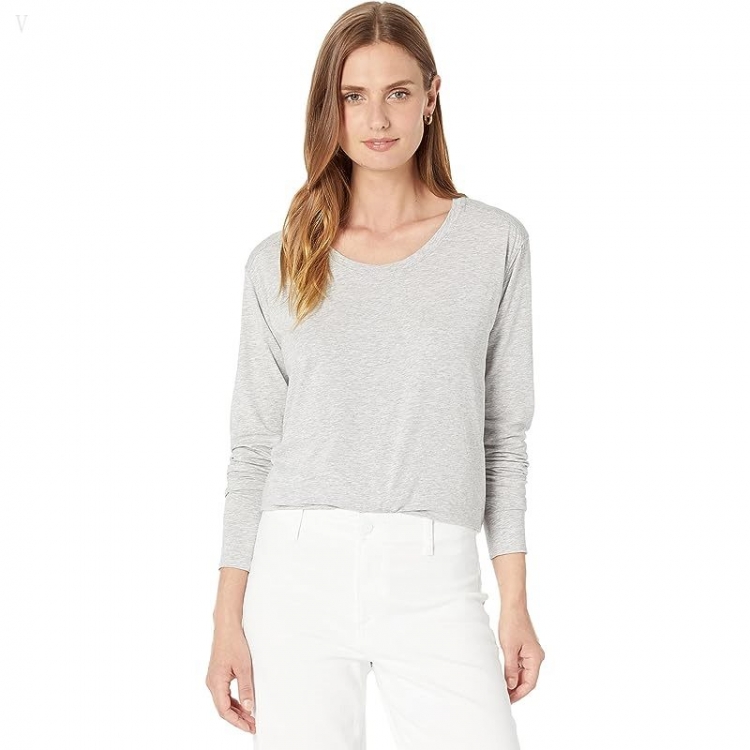L.L.Bean Beyond Soft Long Sleeve Tee Light Gray Heather ID-6RNJM4bB - Click Image to Close