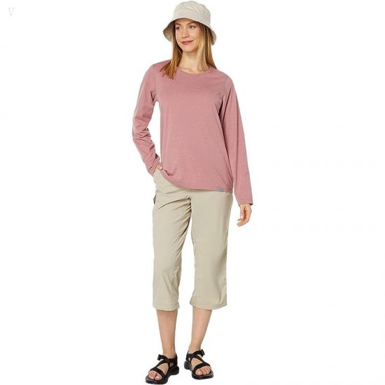 L.L.Bean Tropicwear Woven Capri Pants Soft Sand ID-CkmhYBSu