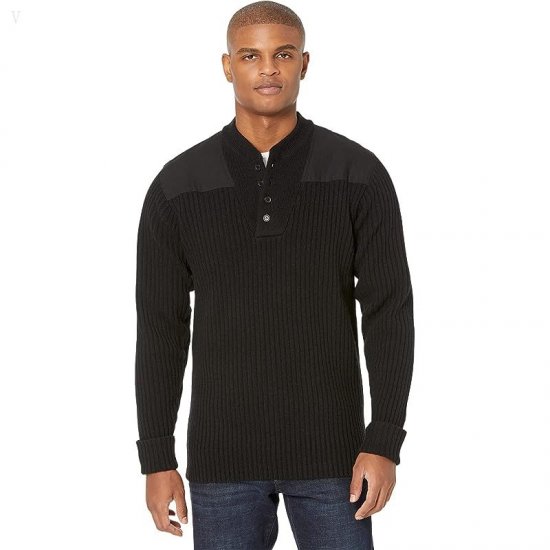 L.L.Bean Commando Fatigue Henley Sweater - Tall Black ID-H1Jd7tKt