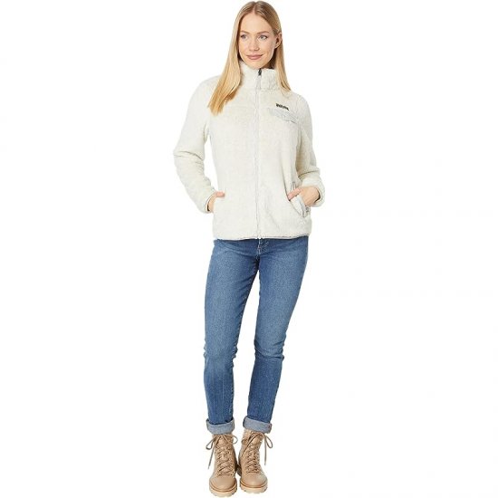 L.L.Bean Hi-Pile Fleece Full Zip Jacket Sailcloth Heather/Oyster ID-RhlSLNPI