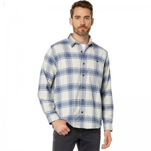 L.L.Bean BeanFlex All Season Flannel Shirt Long Sleeve Traditional Fit Vintage Indigo ID-DZc3670Q