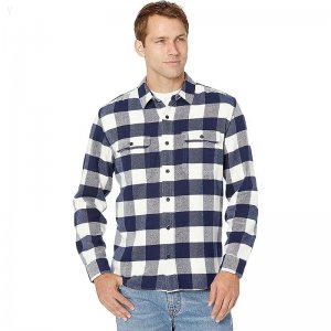 L.L.Bean Organic Flannel Shirt Slightly Fitted Regular Bright Navy ID-kDVkBl3B
