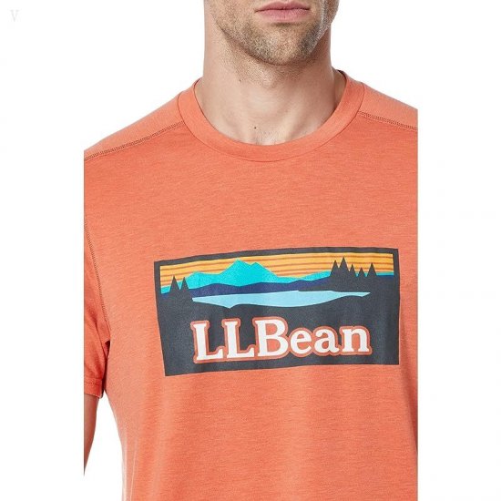 L.L.Bean Everyday SunSmart Tee Short Sleeve Graphic Terra-Cotta/Logo ID-OljoJbhw
