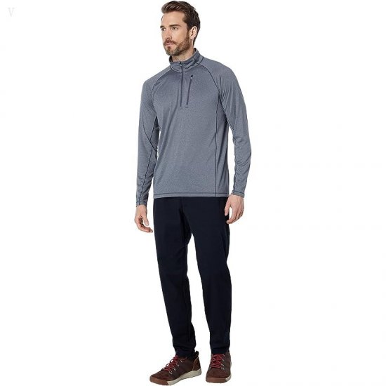 L.L.Bean Quick Dry Trail Tee 1/4 Zip Graphite ID-IUT144tb