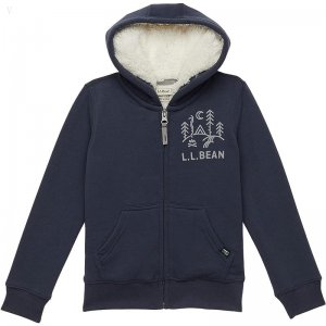 L.L.Bean Sherpa-Lined Hoodie (Big Kids) Carbon Navy ID-X472z6NT