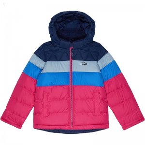 L.L.Bean Bean's Down Jacket Color-Block (Big Kids) Pink Berry ID-USMKtjj7