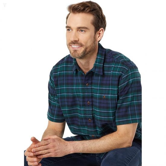 L.L.Bean BeanFlex All Season Flannel Shirt Short Sleeve Traditional Fit MacCallum ID-sknozgHy