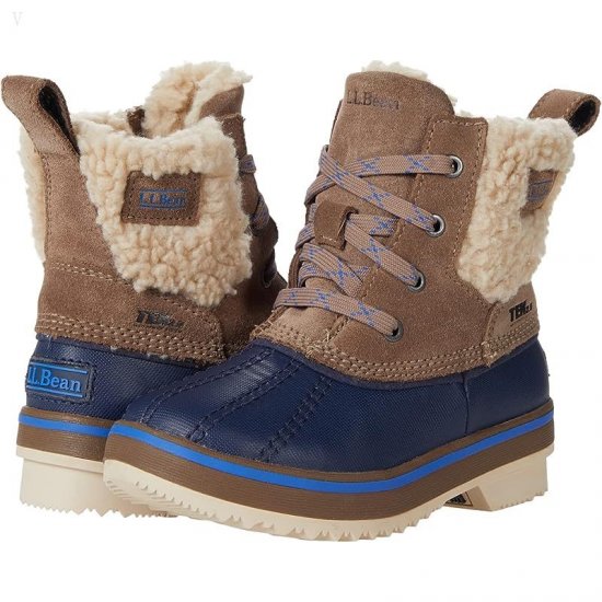 L.L.Bean Rangeley Sherpa Boot (Toddler/Little Kid/Big Kid) Taupe/Nautical Navy ID-fg4oxICR