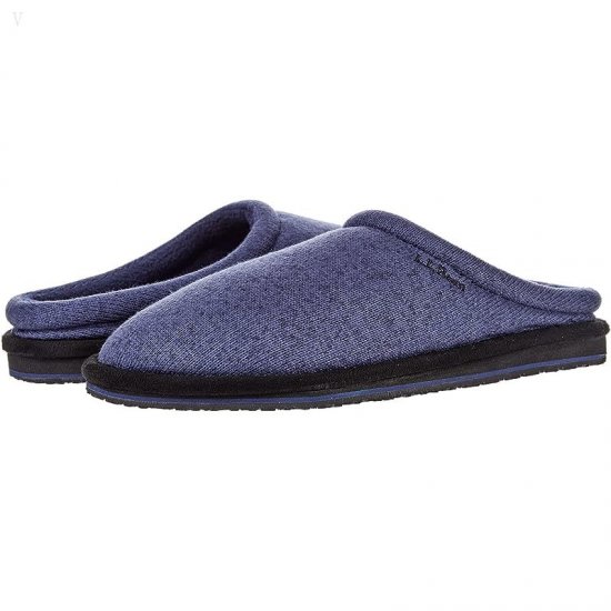 L.L.Bean Sweater Fleece Slipper Scuff Bright Navy ID-OMATbZ73