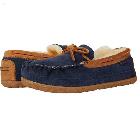 L.L.Bean Wicked Good Moccasins Carbon Navy/Saddle ID-OroigdxL