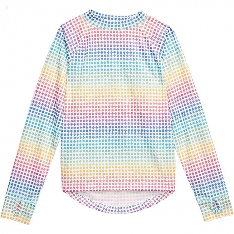 L.L.Bean Wicked Warm Midweight Underwear Top Print (Big Kids) Rainbow Dots ID-pOhTBqsj - Click Image to Close