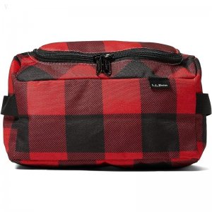L.L.Bean Personal Organizer Toiletry Kit Print Red Buffalo Plaid ID-SofUxKdW