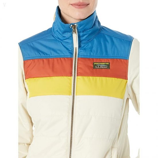 L.L.Bean Mountain Classic Puffer Jacket Color-Block Marine Blue/Natural ID-ZA3vCMsf