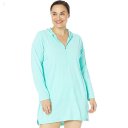 L.L.Bean Plus Size Sand Beach Cover-Up Hooded Tunic Beach Glass ID-tyu1PLZe