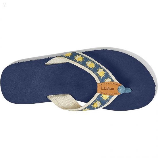 L.L.Bean Classic Maine Isle Flip-Flop 3 Motif Sun/Slate ID-x6ni4FVy