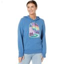 L.L.Bean Petite Bean's Cozy Camp Hoodie Graphic Marine Blue Heather Mountain Path ID-k1CZjkRj