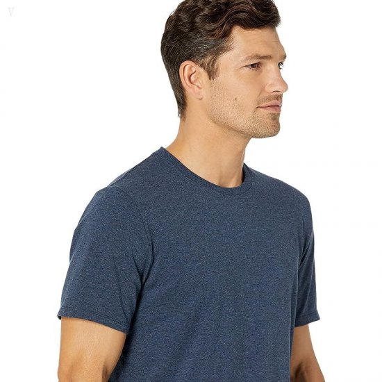 L.L.Bean Comfort Stretch Pima Short Sleeve Tee Shirt Dark Indigo Heather ID-7UU72Nfo