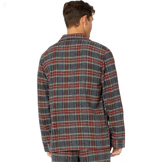 L.L.Bean Scotch Plaid Flannel Pajamas Regular Grey Stewart ID-dvi6F7yu