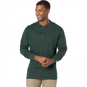 L.L.Bean River Driver Shirt Long Sleeve Henley Regular Black Spruce Heather ID-QPfiWTcH