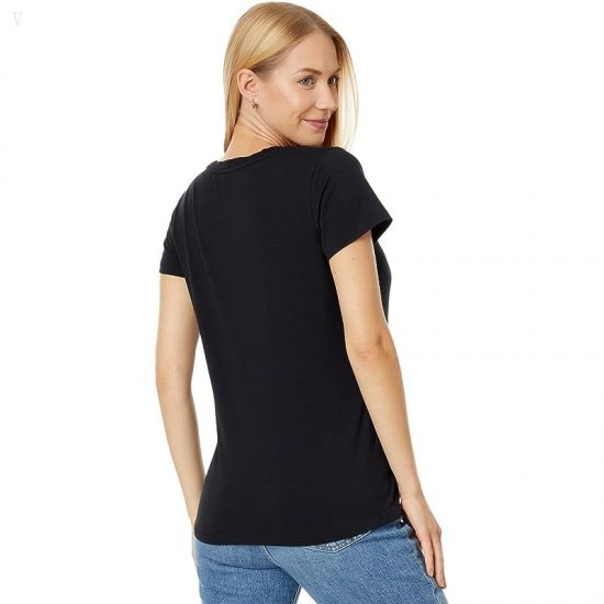L.L.Bean Soft Stretch Supima Tee Scoop Neck Short Sleeve Dark Black ID-bQMyzne2