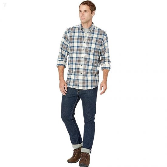 L.L.Bean Scotch Plaid Flannel Traditional Fit Shirt Indigo Tartan ID-n7Rd3xym