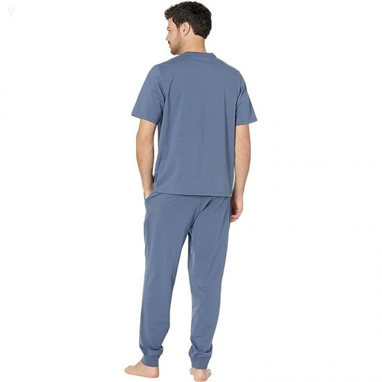 L.L.Bean Wicked Soft Knit Pajamas Short Sleeve Regular Vintage Indigo Tree Ring ID-T7QxIwrx