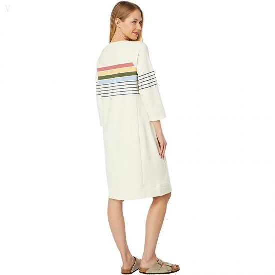 L.L.Bean 24/7 Sweats Dress Stripe Cream ID-jZ7uBzkp