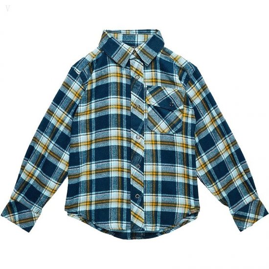L.L.Bean Flannel Shirt (Little Kids) Deep Admiral Blue ID-eUa91NZJ