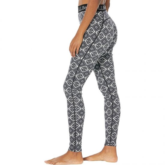 L.L.Bean Lightweight Base Layer Pants Print Dark Black Scandinavian Print ID-yMVdKRLa