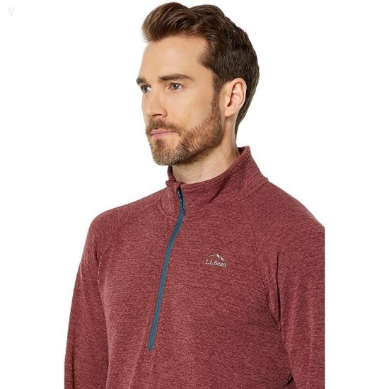 L.L.Bean Adventure Grid Fleece 1/4 Zip Rosewood ID-MnbZkBiD