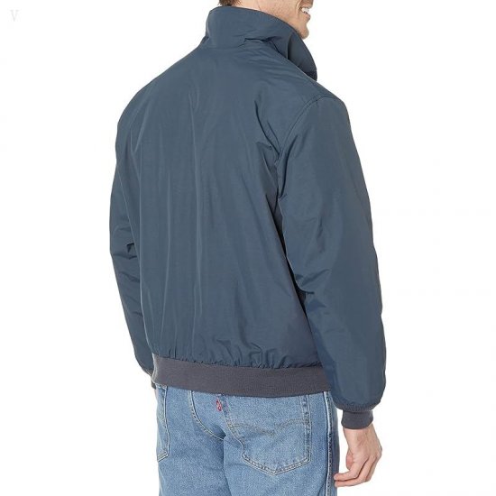 L.L.Bean Warm-Up Jacket Flannel Lined Regular Carbon Navy ID-tpEI82lT