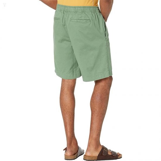 L.L.Bean Lakewashed Stretch Pull-On Khaki Shorts Light Everglade ID-R6SvS5PG