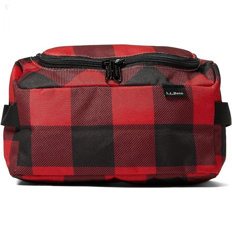 L.L.Bean Personal Organizer Toiletry Kit Print Red Buffalo Plaid ID-SofUxKdW - Click Image to Close